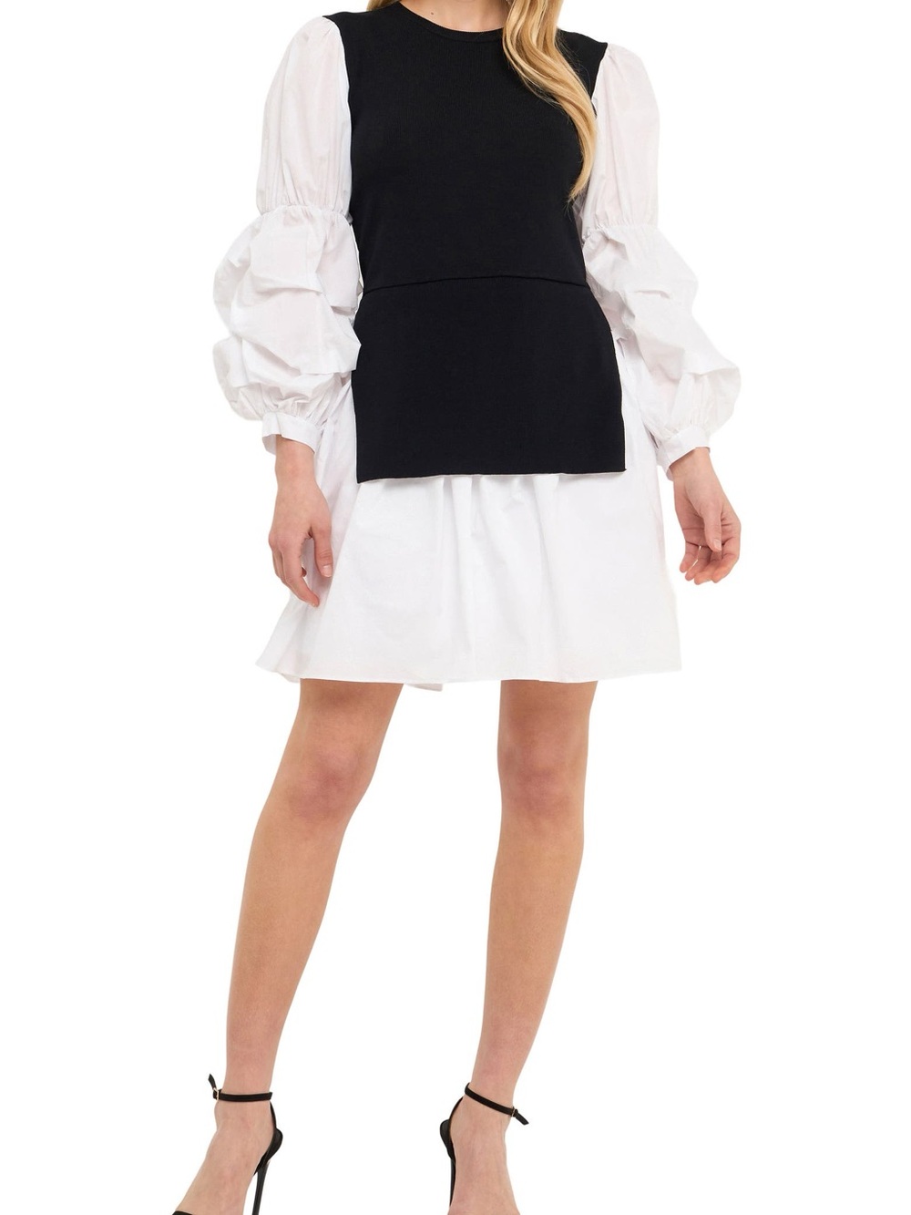 Anthropologie English Factory Mixed Media Poplin Long Sleeve Minidress NWOT Smal